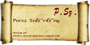 Porcz Szörény névjegykártya
